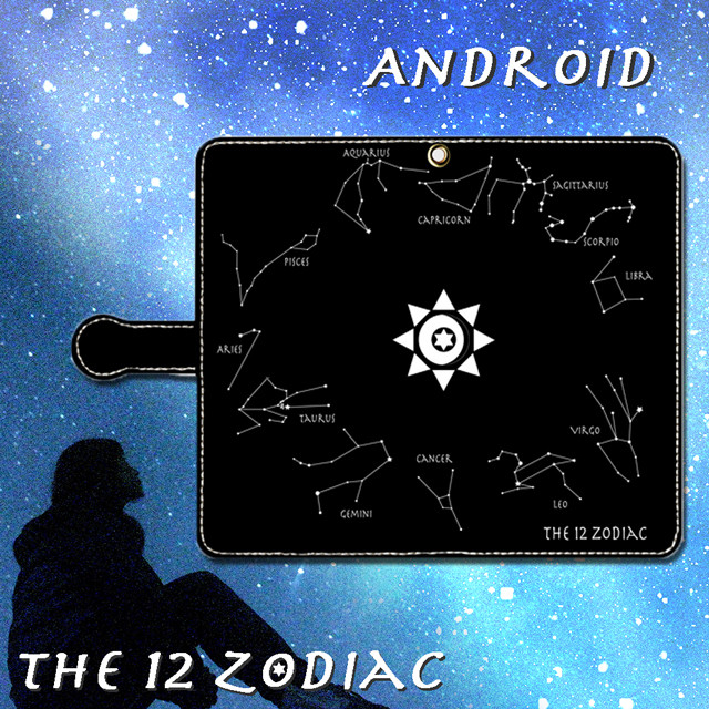 The 12 Zodiac 黄道十二星座 ブラック 手帳型スマホケース Iphone Android スマホケース販売 Share Smile シェアスマイル オンラインストア