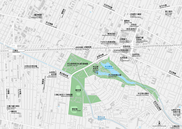 東京 三鷹 吉祥寺 イラストレータ地図素材 Eps 中国語 繁体字 英語 並記版 地図素材をダウンロードにて販売するお店 今八商店