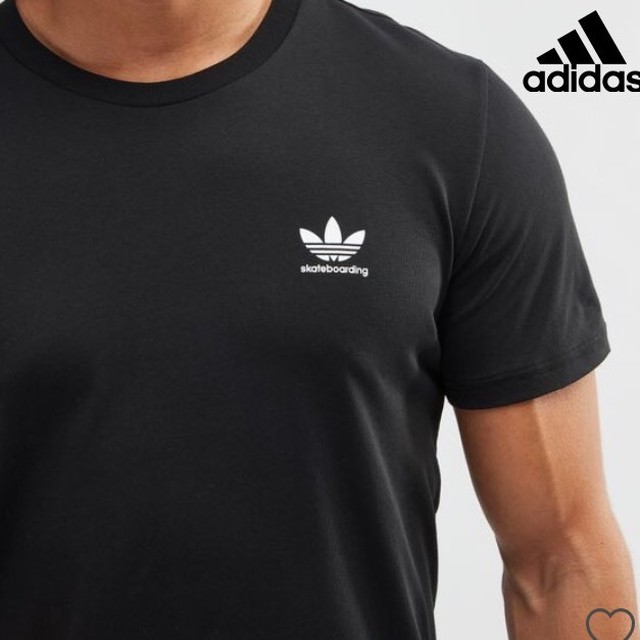 Adidas Originals Skateboarding ワンポイント Tシャツ 黒 ブラック O V26 Etc