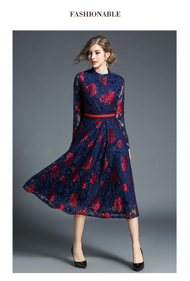 フラワー刺繍ワンピース 森のあらいぐま