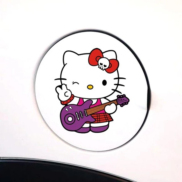 ギター ハローキティ カーステッカー Fusigizakka