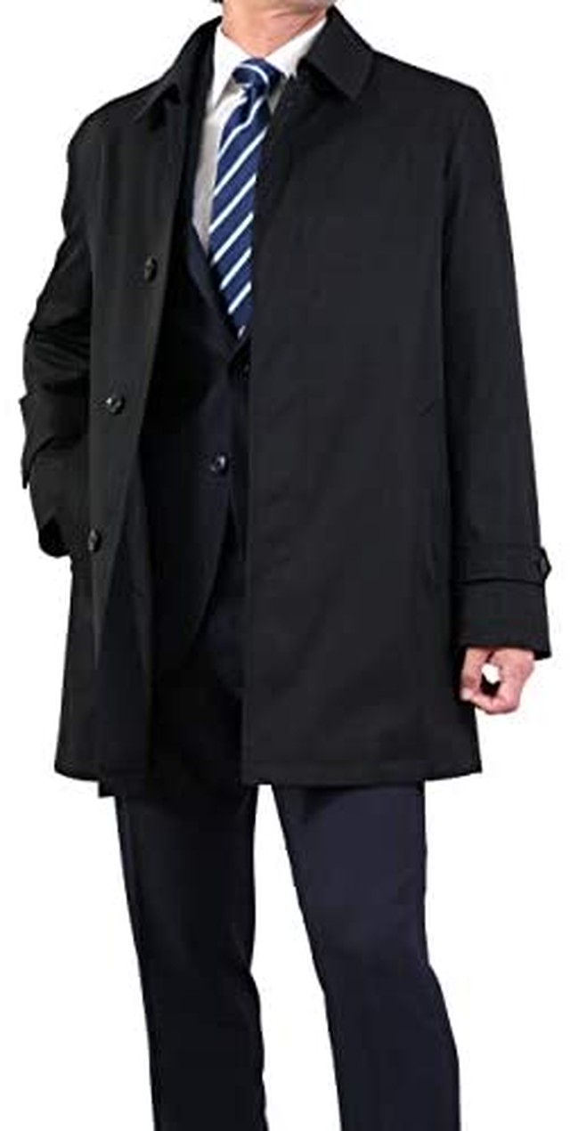 Jpcs Kokubo ステンカラーショートコート ハーフコート メンズ ブラック ビジネスコート ボンディング加工 Az Japan Classic Store