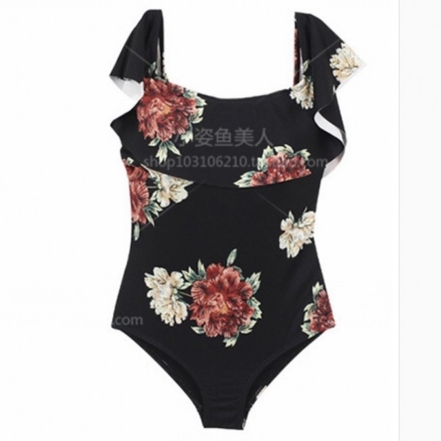 水着 ワンピース 水着 ワンピース 体型カバー 水着 大きいサイズ ワンピース 韓国 水着 ワンピース 花柄 フリル オフショル オールインワン リゾート２０代 ３０代 ４０代 ２０１９ 夏 D0129 30代 40代の大人の女性向けファッション総合店 Life Is