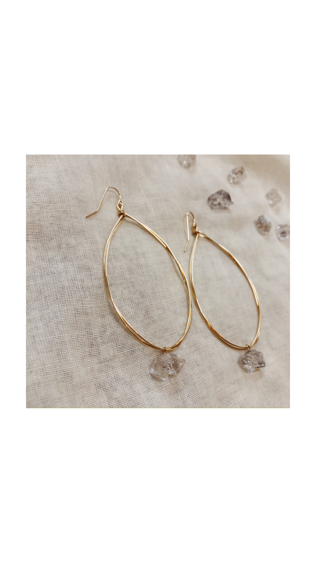 Herkimer Diamond Hoop Pierce ハーマキーダイヤモンドフープピアス