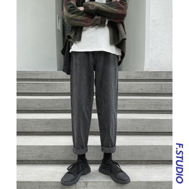 21年春 メンズ トレンド 原宿 レトロ ストレートパンツ カジュアルコーデ ストリートファッション ユニセックス ｆｔ