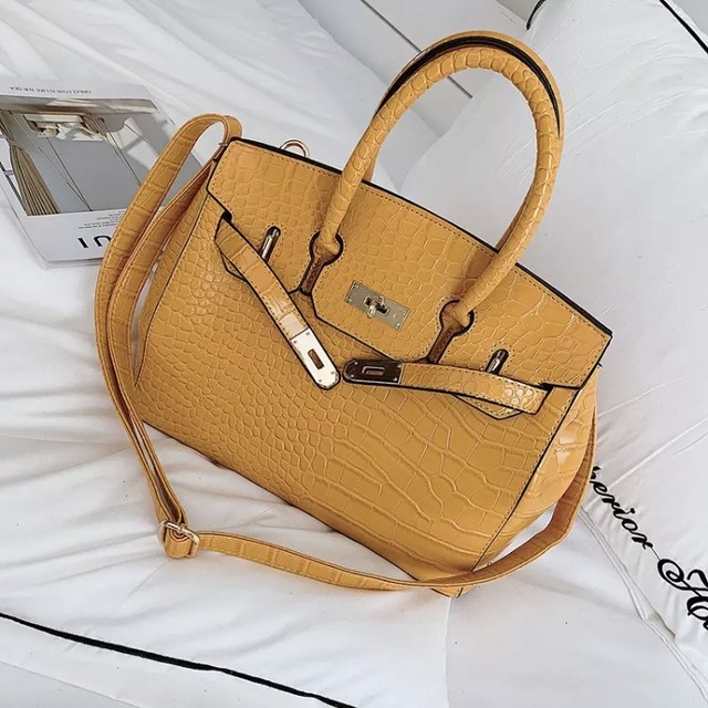 型押しバッグ オフィス デート 普段使い バーキン型 Glitter Coco