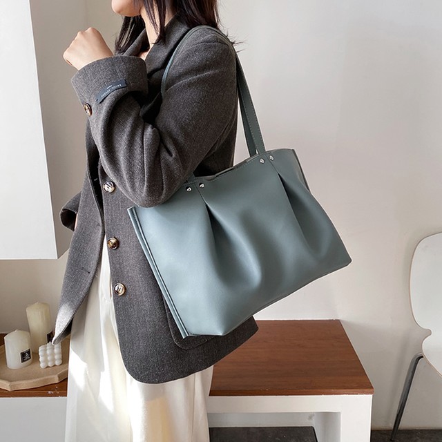 トートバッグ レディース ハンドバッグ ビジネス バッグ 肩掛け 手提げ かばん 通勤通学 黒 シンプル Pu トート 大容量 お洒落 鞄 Infini Arc En Ciel