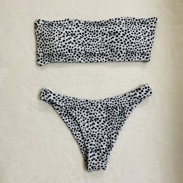 送料無料 即日発送 ダルメシアン柄バンドゥビキニwht Sweetalyssum