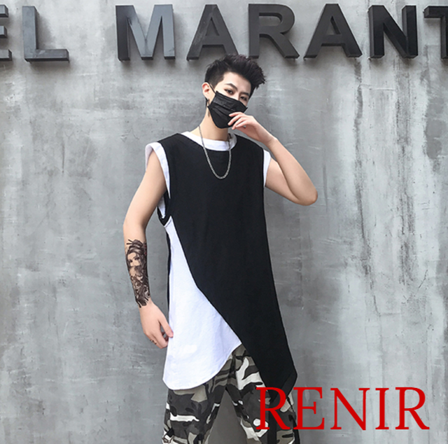 Renir レニール シャツ ブラック ホワイト 黒 白 カットソー タンクトップ モード系 新品 Renir レニール メンズファッション レディースファッション