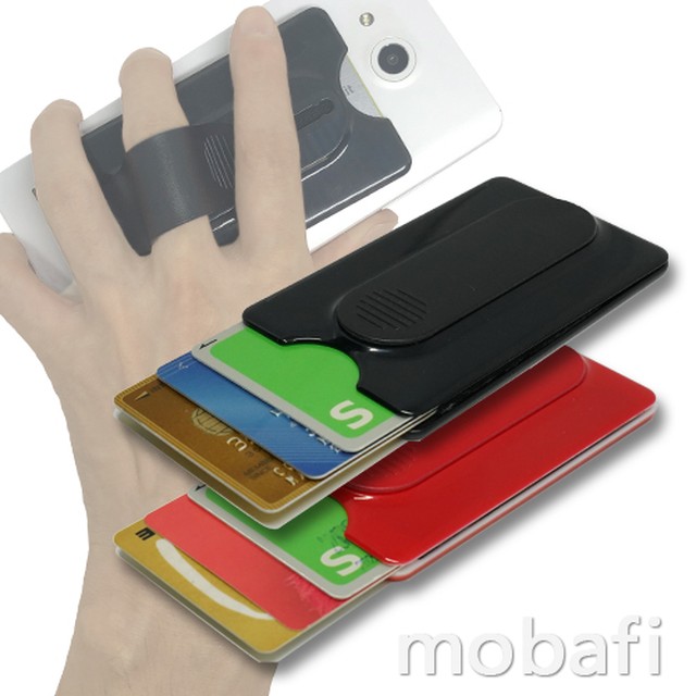 Mobafi モバフィ カードケース型 スマホバンド 落下防止 スマホリング スマホスタンド カードケース Simカード入れ モバイルバッテリー取付可能 Bonztv
