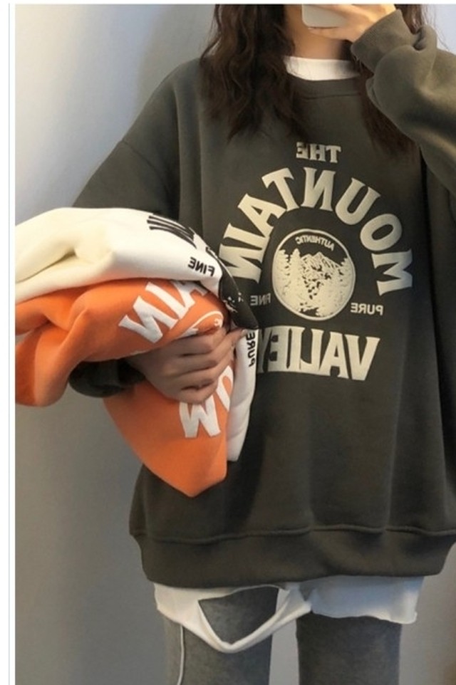 韓国 トレーナー レディース トレーナー ロゴ 韓国 アメカジ ストリート サブカル オルチャン K 原宿 秋冬 衣装 ゆったり レディース ス Basecamp49