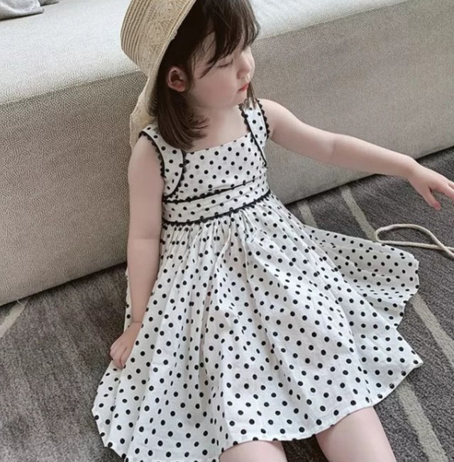 送料無料 海外子供服 ドット柄キャミソールワンピース 子供 キッズ 女の子 ベビー子供服 雑貨 出産祝い ギフト Select Shop K J Style