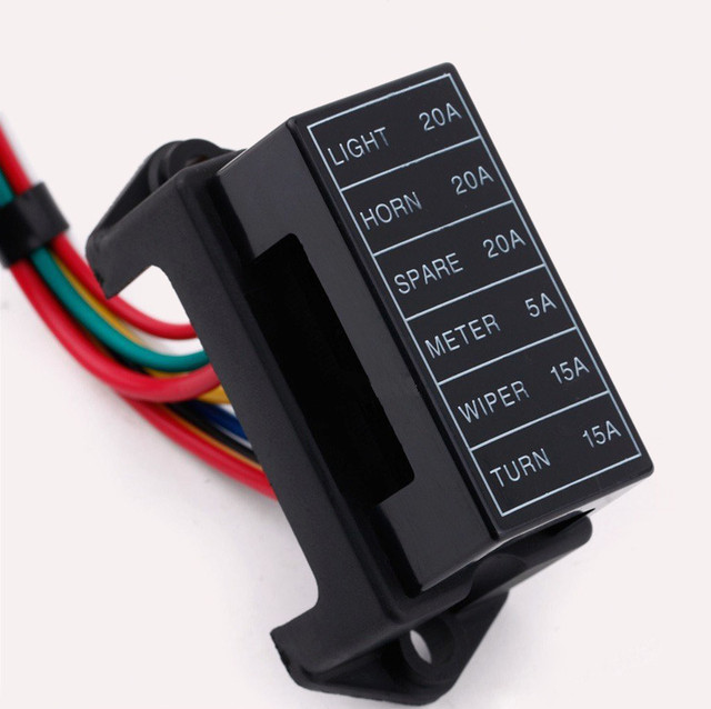 汎用 ヒューズボックス 平型 ブレード ヒューズ 6本 車 電装品 移設 交換 ヒューズホルダー 6ウェイ 送料無料 Ctr G86 輸入雑貨のお店 ハッピーセレクション マインド ワン
