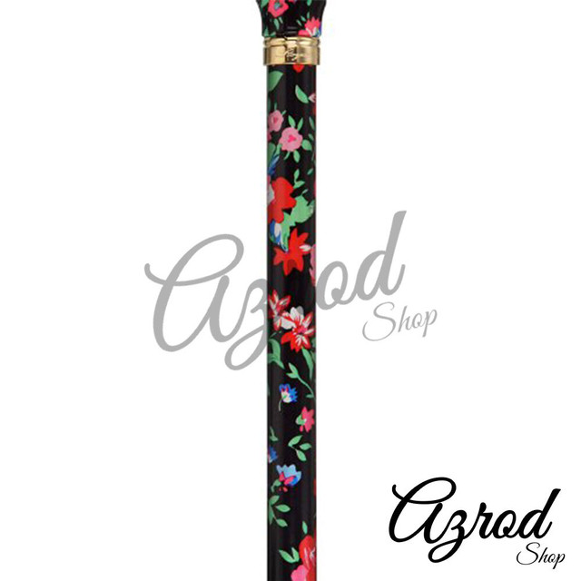花が咲く暗い夜空の花柄デザインのおしゃれ杖 ステッキ おしゃれな杖 かっこいいステッキ通販ショップazrod アズロッド