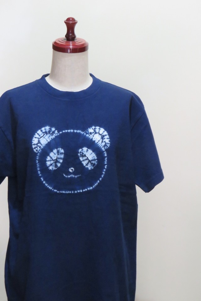 藍染め パンダ絞り Tシャツ Office Sally