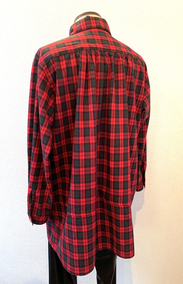 リボン付きチェックフリルブラウス Androgyne Blumen