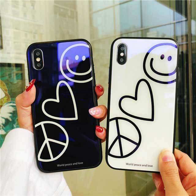 ニコちゃん ハート 可愛い Iphone シェルカバー ケース ホワイト ブルー お洒落 キラキラ Iphone 6 6s 6plus 6splus 7 7plus 8 8plus X Se 第2世代 Md392 Loverytrading