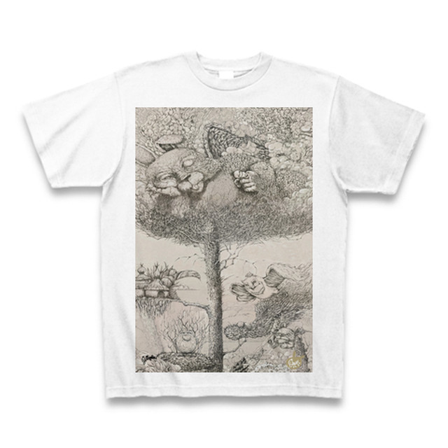 Jun Mizu オリジナル Tシャツ イラスト キャラクター うさぎ コウモリ 木羽根 Jun Mizu