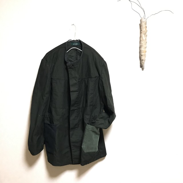 Remake リメイク ノーカラー ミリタリージャケット 84pd Navy Greene Atelier Of A Look On Books Hut