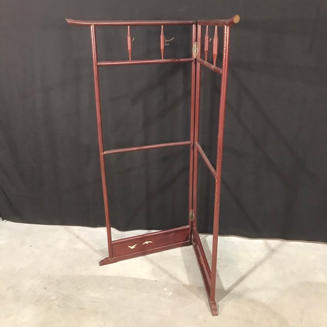 3jr0421 108 11 衣紋掛け 衣桁 古民具 和服 和室 屏風式 アンティーク サイズ約152 5 73 6 Antiqueshop
