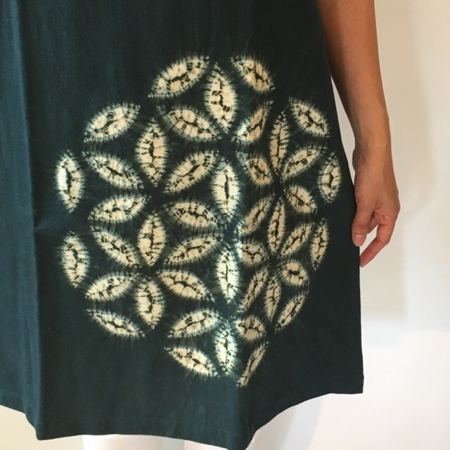 フラワーオブライフ ドレスチュニック 花緑青 Bluearth And Pema