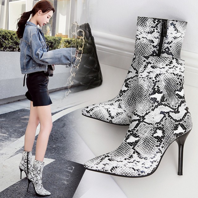 パイソン柄 ピンヒール ショートブーツ Jmb8zzz 1523 8 Adcat デザイナーズレディースシューズメーカー アドキャット
