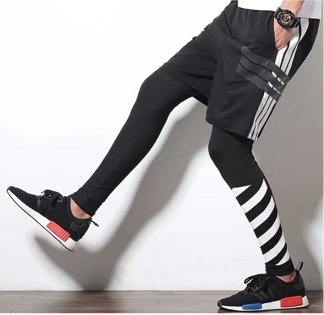 サイズl メンズ ハーフ パンツ レギンス セット 黒 ランニング ウェア