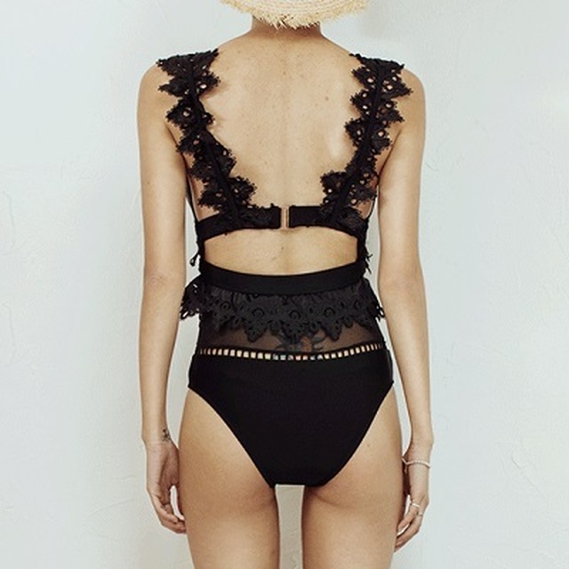 レディース水着 レディース 水着 ワンピース水着 レース シースルー 透け感 セクシー シック 大人っぽい 異素材 フリル プチプラレディースファッション通販 Yboueki