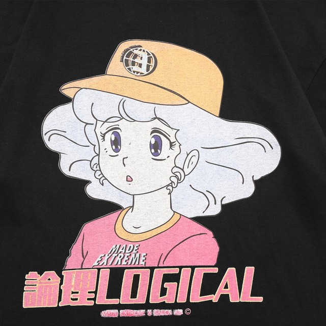 レトロガール 女の子 漫画柄 サブカル 紫tシャツ Tシャツワンピース 半袖 メンズ ユニセックス レディース ブラック ドロップショルダー 肩落ち ビッグシルエット オーバーサイズ M L Xl 90s アニメ オタク 原宿ファッション かわいい ストリート