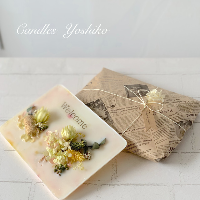 ウェルカムボード アロマワックス ライトグリーンの花 Candlesy