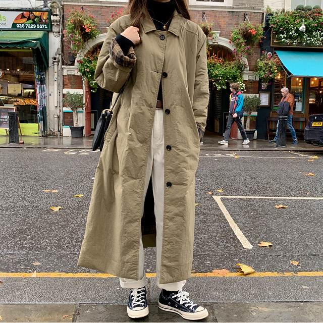 トレンチコート ロングコート コート レディース 冬 40代 きれいめ 30代 マキシ丈 無地 コットン チェック柄 カジュアル 大きいサイズ ゆったり お洒落 暖かい ワンピの里