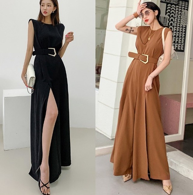 2color 大人気 大人女子 ノースリーブオールインワン Loner Select 韓国ファッション 海外ファッション セクシーコーデ ギャル服