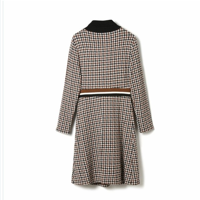 バックリボン ワンピース クレージュ ワンピース M レディース 美品 グレー 黒 ニット リボン Basecamp49