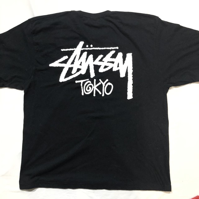 00s Stussy Tokyo ステューシー 東京 トーキョー ワンポイント 両面プリント 半袖tシャツ 黒 L 都町の古着屋 Charkha Bazaar チャルカバザール