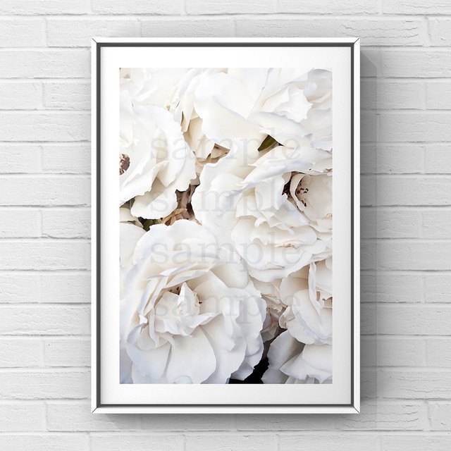 1386 白い花 アートポスター Sena S Artgallery オマージュ アートポスター
