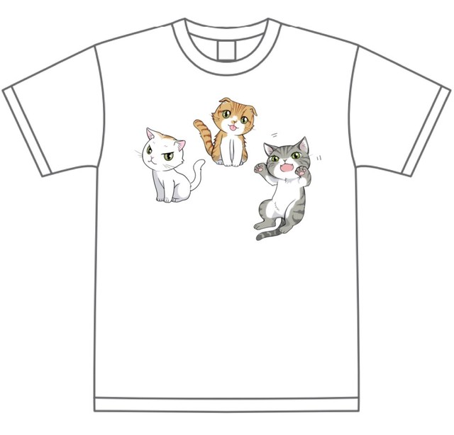 オリジナルねこtシャツ クッキー ポッキー ポロン ポポキオハナ