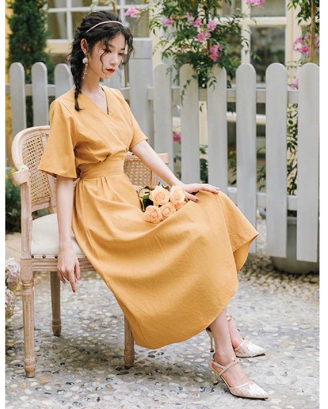 ワンピース レディース 半袖 40代 50代 春 夏 リボン Mitchie Mary