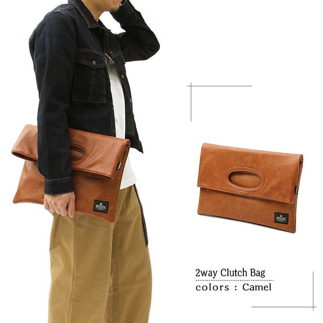 クラッチバッグ メンズ 革 レザー 合皮 二つ折り 2way トートバッグ 軽い 軽量 シンプル 573 Men Trouver