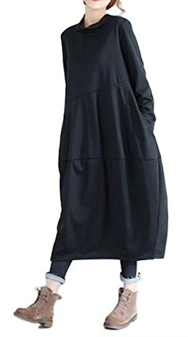 Jpcs セノーテリコ ロングワンピース ゆったり 無地 カジュアル マタニティ 妊婦 長袖 体型カバー 着痩せ 大きいサイズ 秋服 Az Japan Classic Store