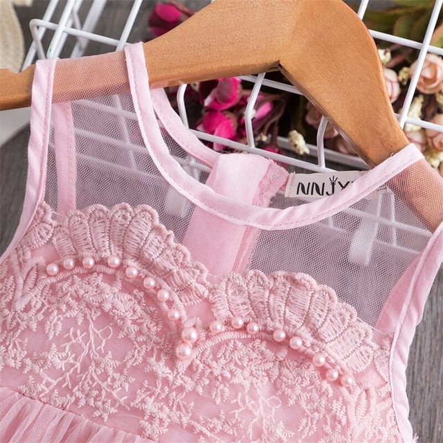 チュールワンピース レースワンピース 女の子 子供服 ピンク ホワイト Mini Many Kids 海外輸入 キッズ ベビー服