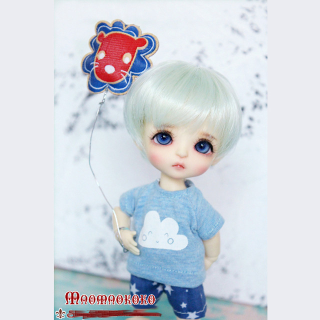 Bjd人形用衣装 Tシャツ 清新 ライトブルー 笑う雲 字母雲 Yosdサイズ人形用 Mmnw Btgarden