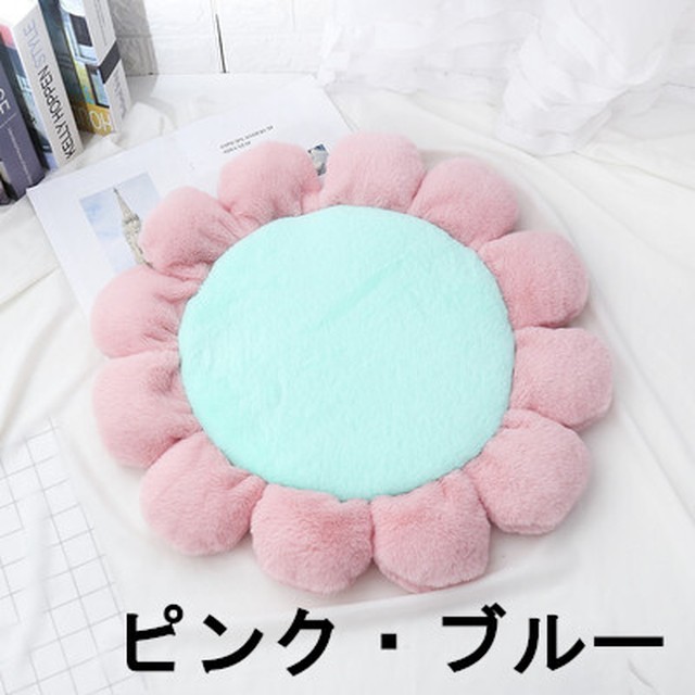 M 110cm フラワーカーペット お花マット フラワー フローラル 花 華やか おしゃれ 大きい マット カーペット ふわふわ 寝転び 飾り 女の子 クッション ドアクッション ダウン ソファ デコレーション ネット 子供用 かわいい Coloring Life