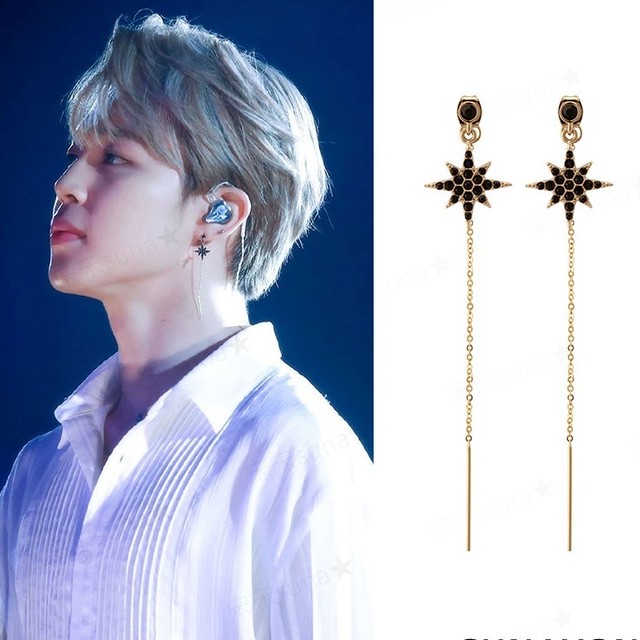 Bts Jimin ジミン着用モデル スターチェーンピアス 韓国ブランド Asmama 純正 正規品 日本未入荷アクセサリー Leadhope