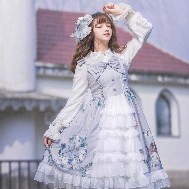 Lolita Jsk Dress ロリータドレス キャミワンピース ロリィタ 日常用 お茶会 撮影 Cosplay イベント 春 夏 秋 冬 ロリ S M L 花柄 Mintcat