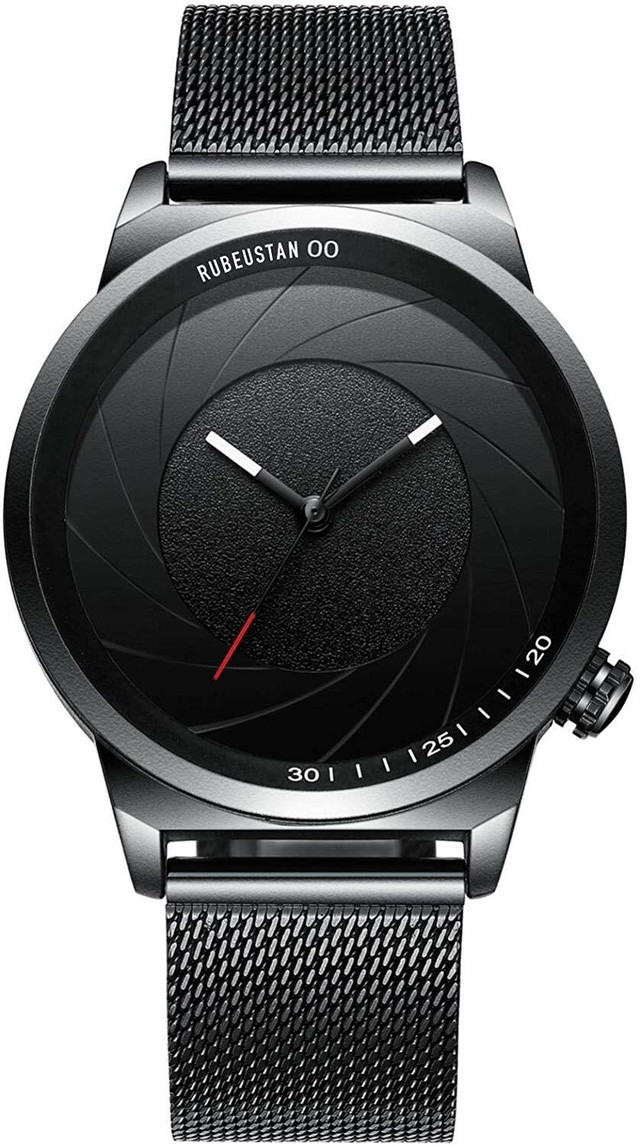 ルビウスタン Rubeustan 腕時計 メンズ 防水 おしゃれ ブラック Amaoff