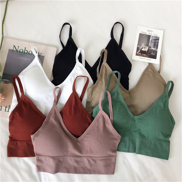 即納 韓国ファッション リブ ブラトップ ヨガ トレーニング ウエア Wolfome