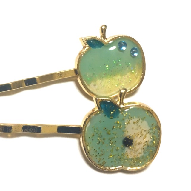 採れたてりんごヘアピンセット No Ther