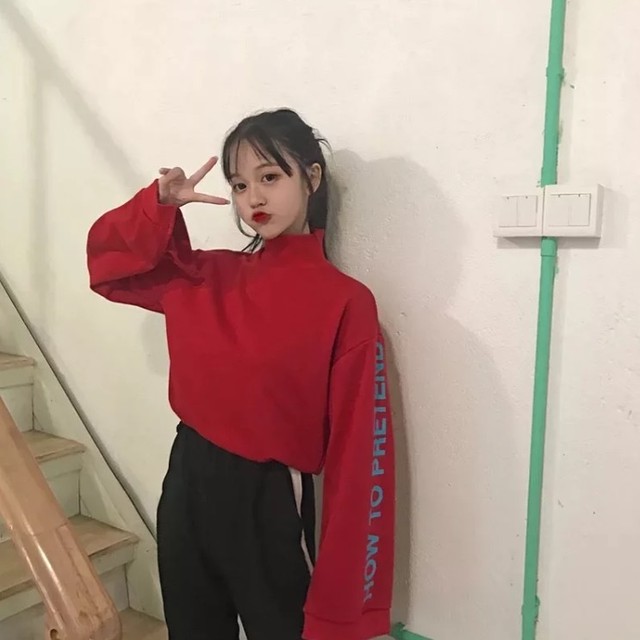 【即納】high neck sweat