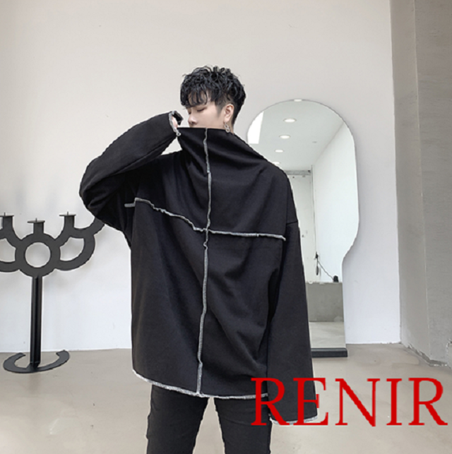 Renir レニール トップス ブラック 黒 スウェット スウェットシャツ シャツ Renir レニール メンズファッション レディースファッション