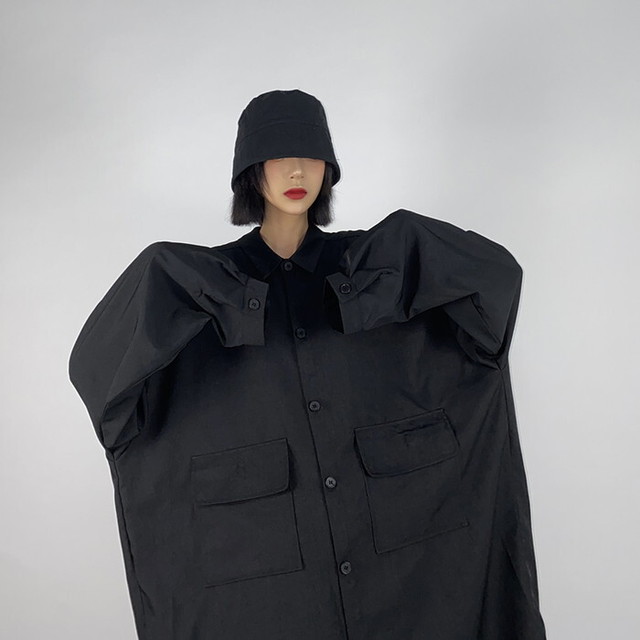 モダンファッションスタイル トップ100黒シャツ コーデ レディース 韓国